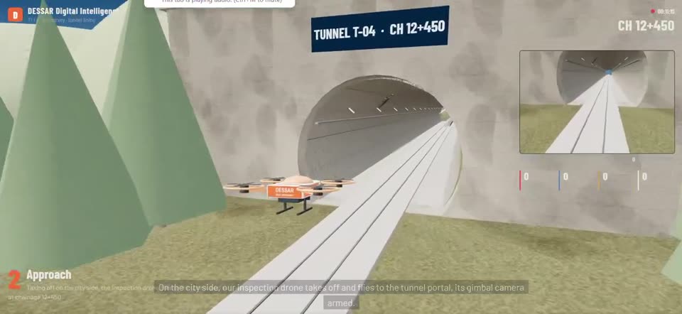 Drone tunnel inspection with AI defect mapping